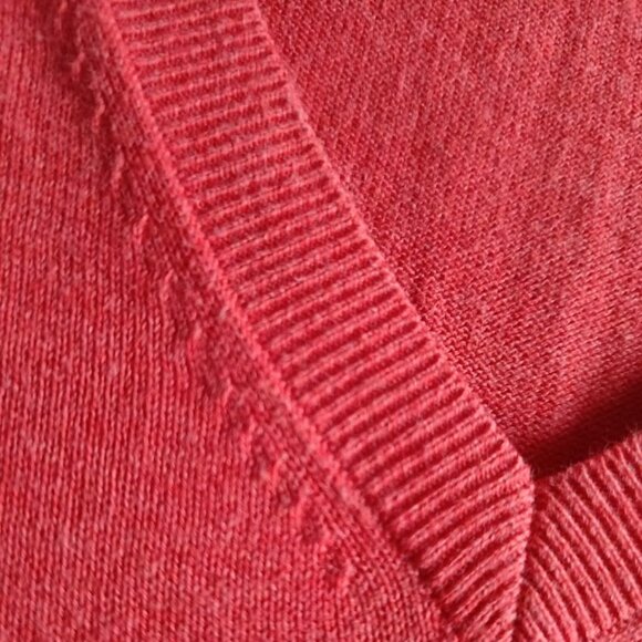 XXL🍂 BEN SHERMAN Men's Casual Orange V Neck Cotton Sweater Pullover - Picture 4 of 9